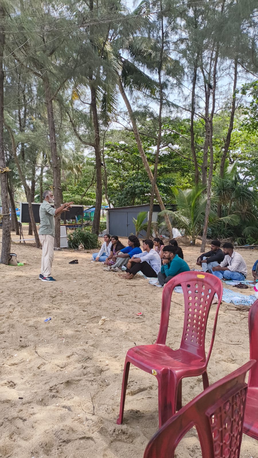 Women of the church gathered for fellowship outdoors